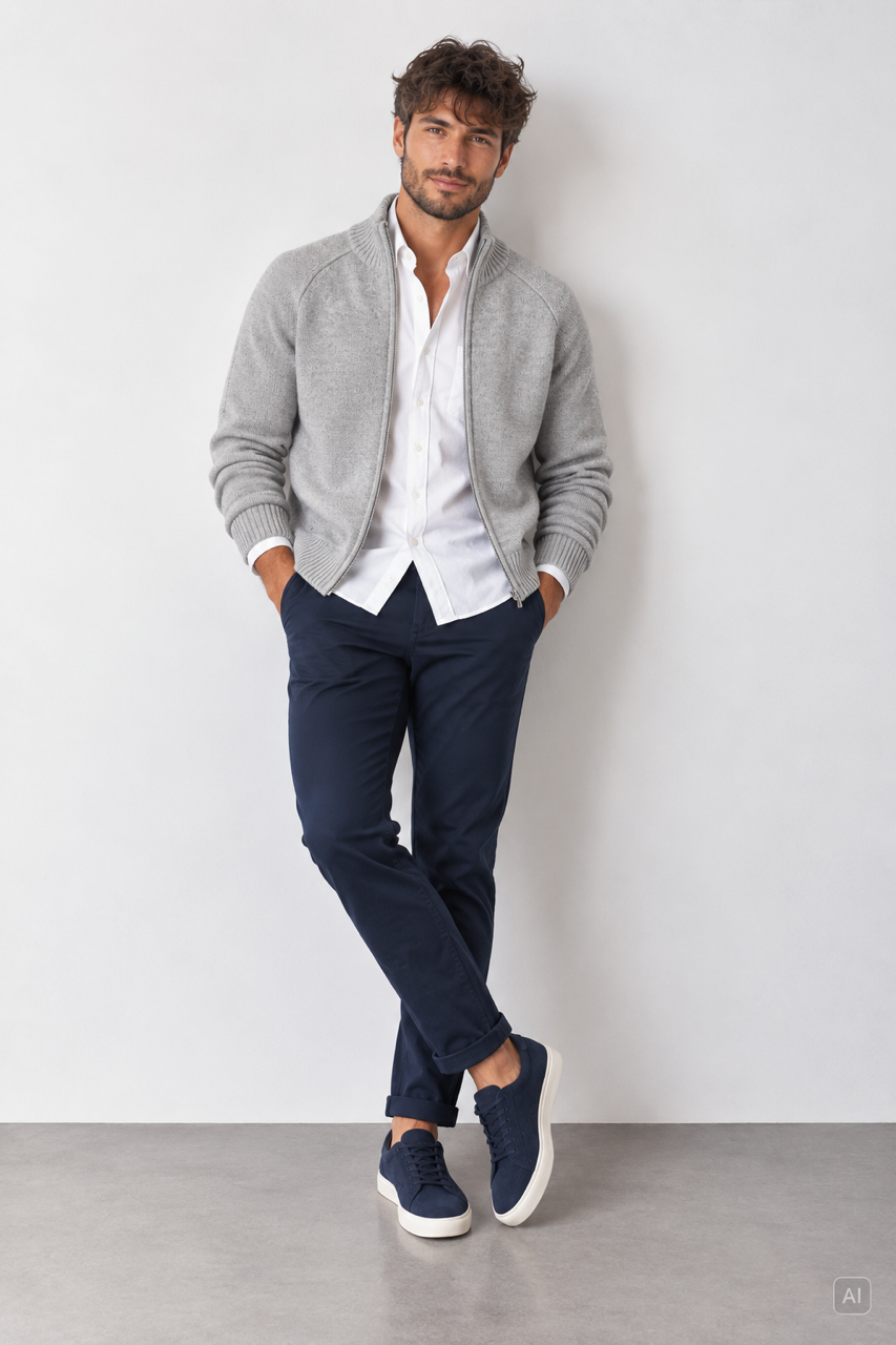 Zip Cardigan - Silver
