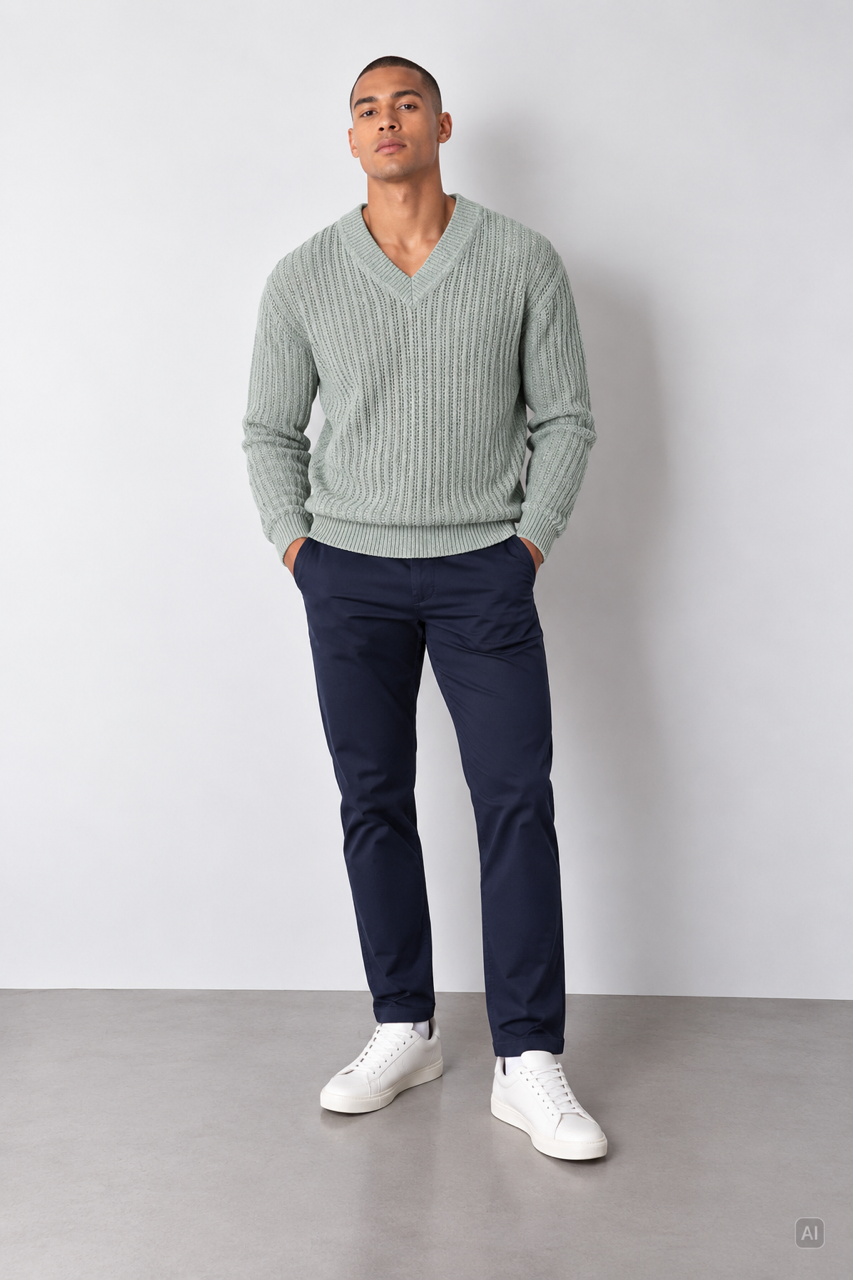 Pullover Leinen Blend - Structured Sage