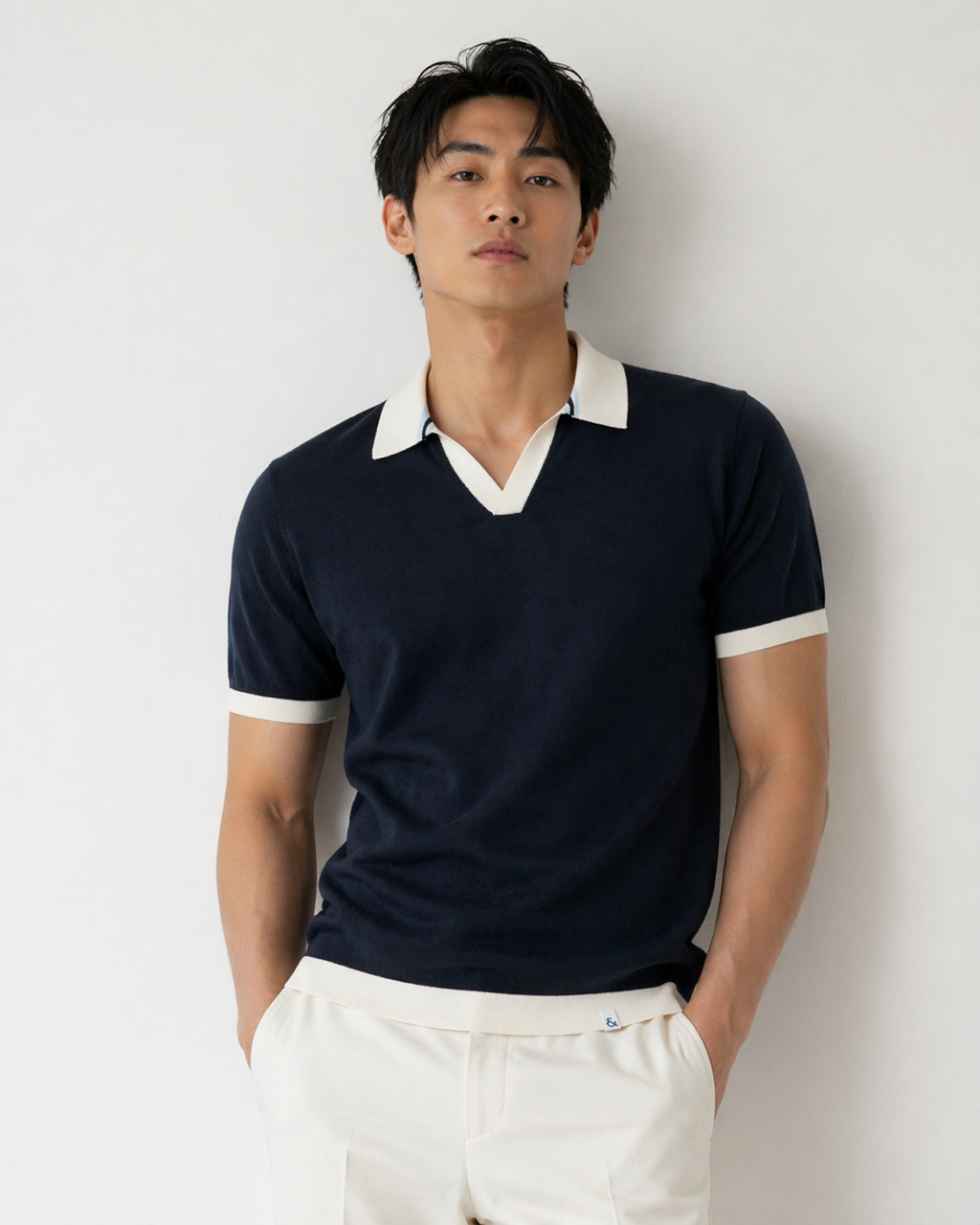 Strick Polo- Navy