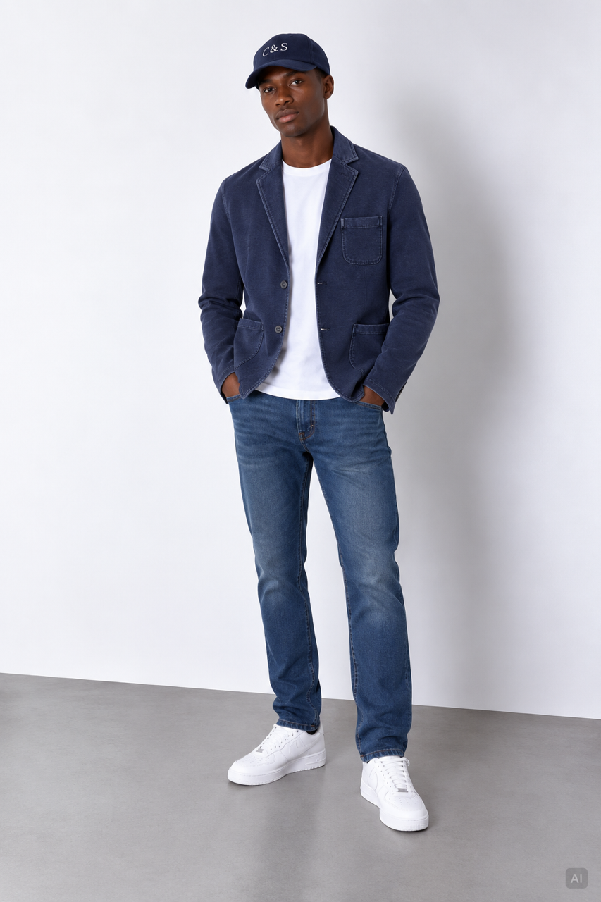 Blazer Slub - Navy